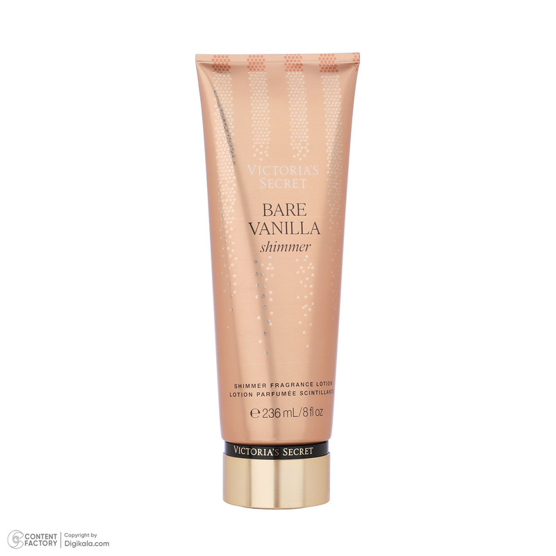 لوسیون بدن ویکتوریا سکرت مدل Bare Vanilla حجم 236 میلیلیتر با خاصیت مرطوبکنندگی، حاوی پارافین مایع و عصاره برگ آلوئهورا