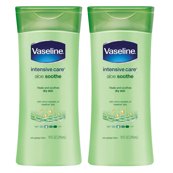 لوسیون بدن وازلین مدل Aloe Soothe حجم 200 میلی لیتر مجموعه 2 عددی