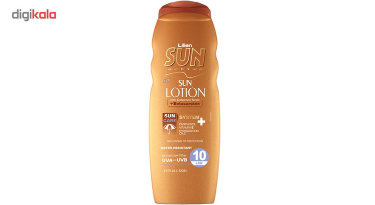 لوسیون آفتاب لیلین سان اکتیو مدل Protection Factor With Betacaroten با SPF10 حجم 200 میلی لیتر