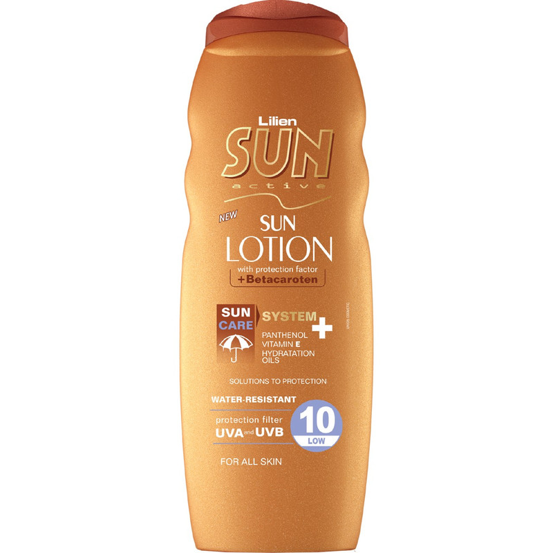 لوسیون آفتاب لیلین سان اکتیو مدل Protection Factor With Betacaroten با SPF10 حجم 200 میلی لیتر