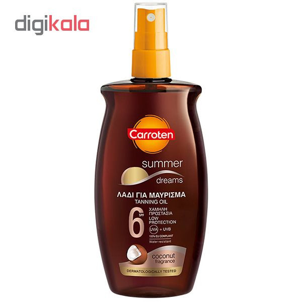 روغن برنز کننده کروتن مدل tanining oil spf6 حجم 200 میلی لیتر