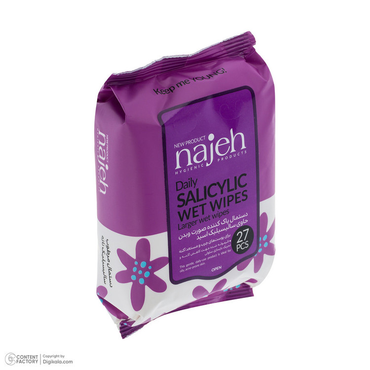 دستمال مرطوب ناژه مدل Salicylic دو بسته 27 عددی