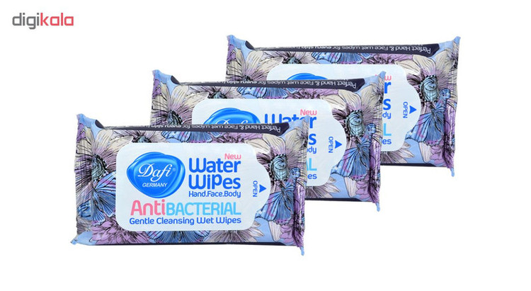 دستمال مرطوب دافی مدل Anti bacterial مجموعه 3 عددی