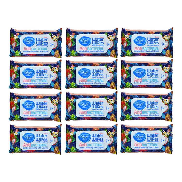 دستمال مرطوب دافی مدل Anti bacterial کد 1 بسته 12 عددی