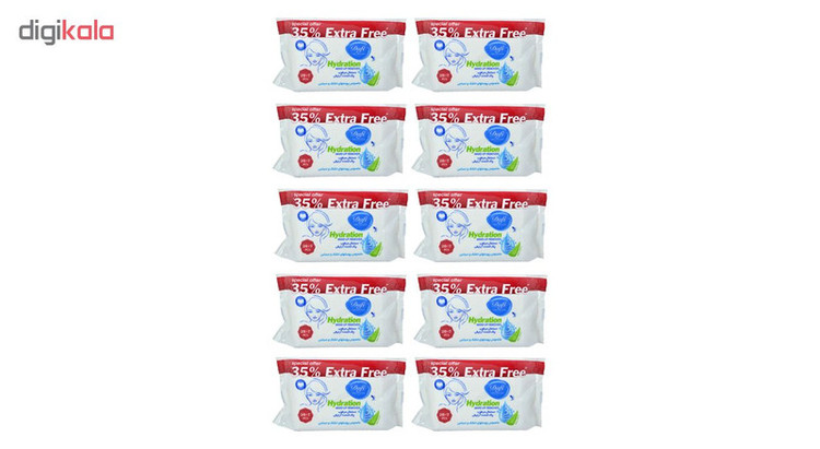 دستمال مرطوب دافی مدل Hydration مجموعه 10 عددی