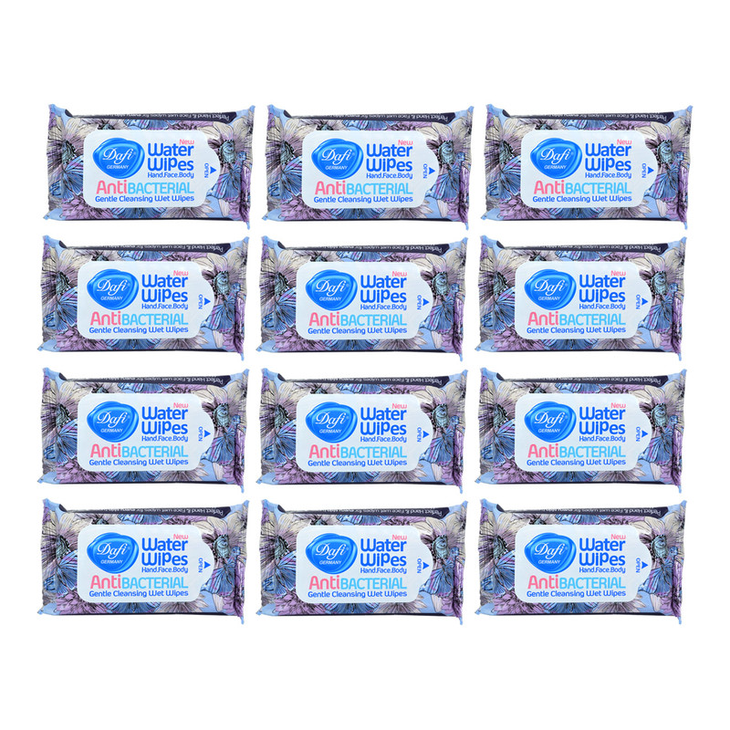 دستمال مرطوب دافی مدل Anti bacterial مجموعه 12 عددی