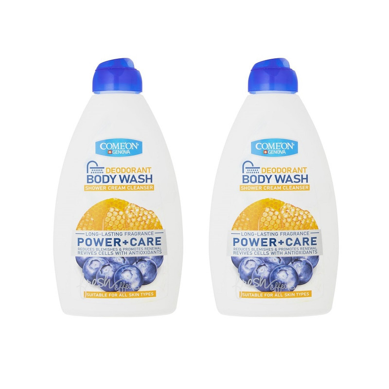 شامپو بدن کامان مدل power+care حجم 510 میلی لیتر مجموعه 2 عددی