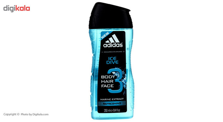 شامپو سر و بدن مردانه آدیداس مدل Ice Dive حجم 250 میلی لیتر