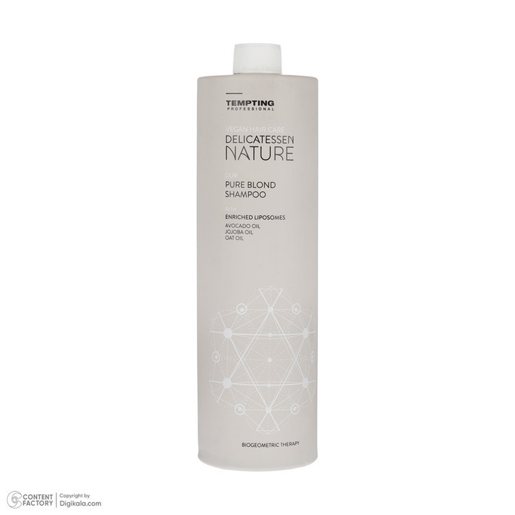 شامپو ضد زردی مو تمپتینگ پروفشنال مدل Pure Blonde مناسب برای موهای رنگ شده، دکلره شده حجم 1000 میلی لیتر