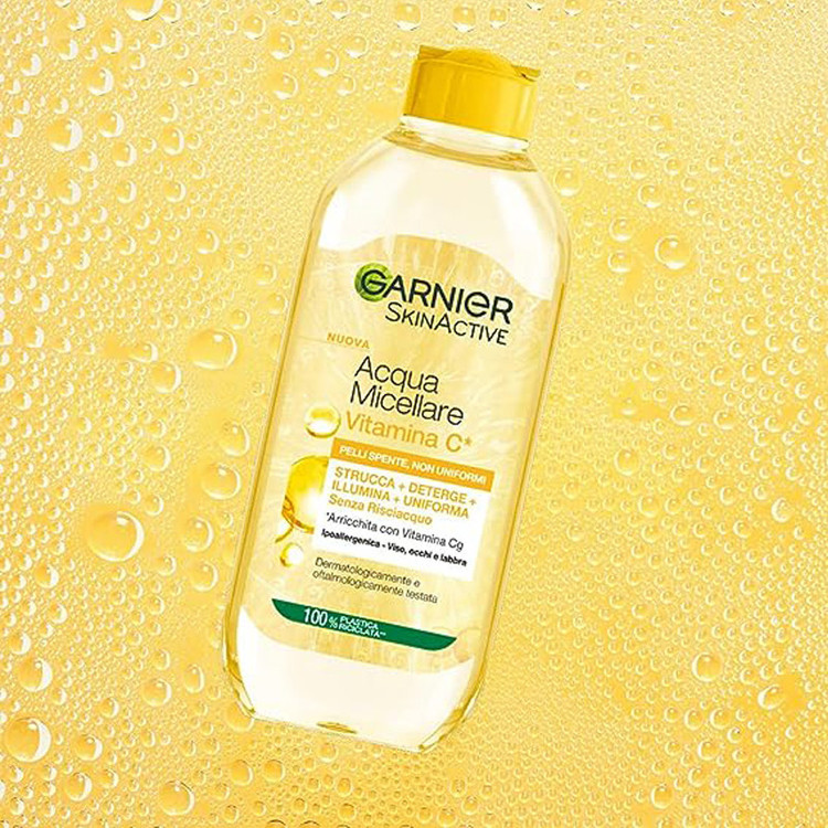 محلول پاک کننده آرایش صورت گارنیه مدل Skin Active Vitamin C حجم 400 میلی لیتر