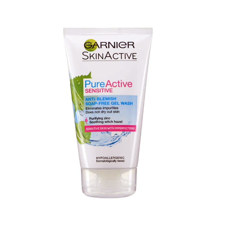 ژل شستشو صورت گارنیه مدل Pure Active Sensetive حجم 150 میلی لیتر