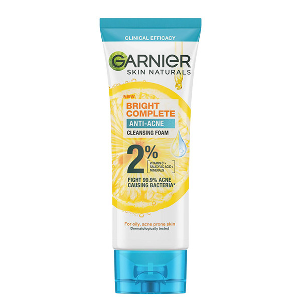 فوم شستشو صورت گارنیه مدل BRIGHT COMPLETE حجم 100 میلی لیتر