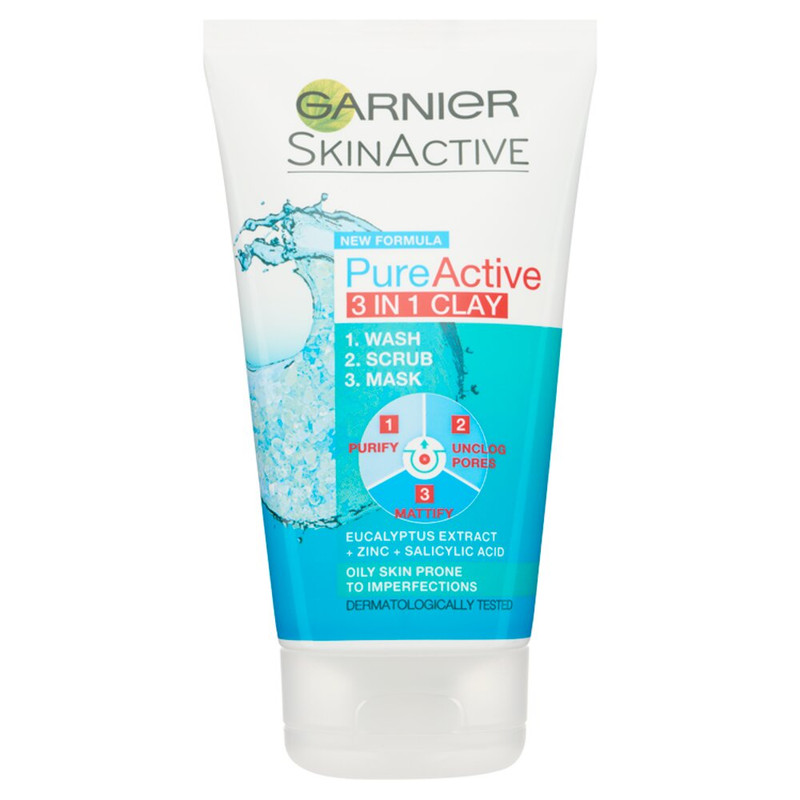اسکراب شستشو صورت گارنیه مدل Pure Active حجم ۱۵۰ میلی لیتر