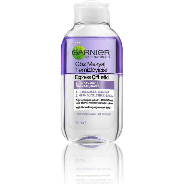 محلول پاک کننده آرایش دو فاز چشم گارنیه مدل SKIN NATURALS حجم 125 میلی لیتر