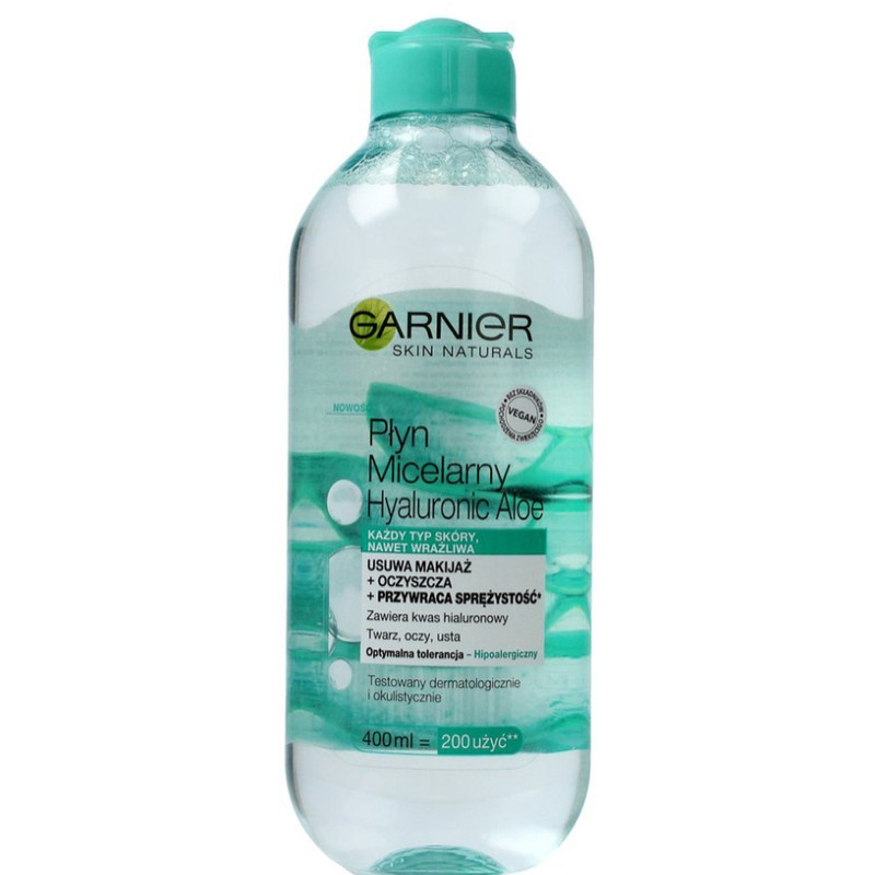 محلول پاک کننده آرایش صورت گارنیه مدل hyaluronic aloe حجم 400 میلی لیتر