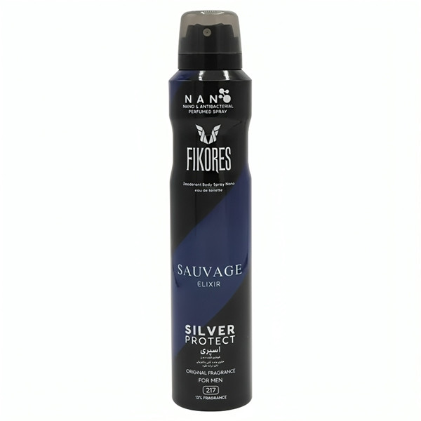 اسپری بدن مردانه فیکورس مدل Sauvage elixir حجم 200 میلی لیتر