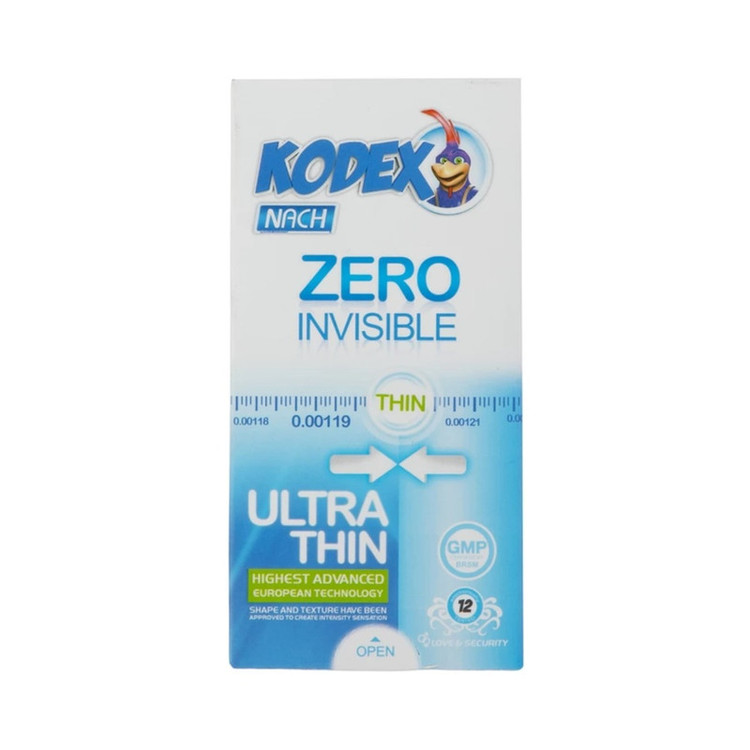 کاندوم ناچ کدکس مدل ZERO INVISIBLE سه بسته 12 عددی