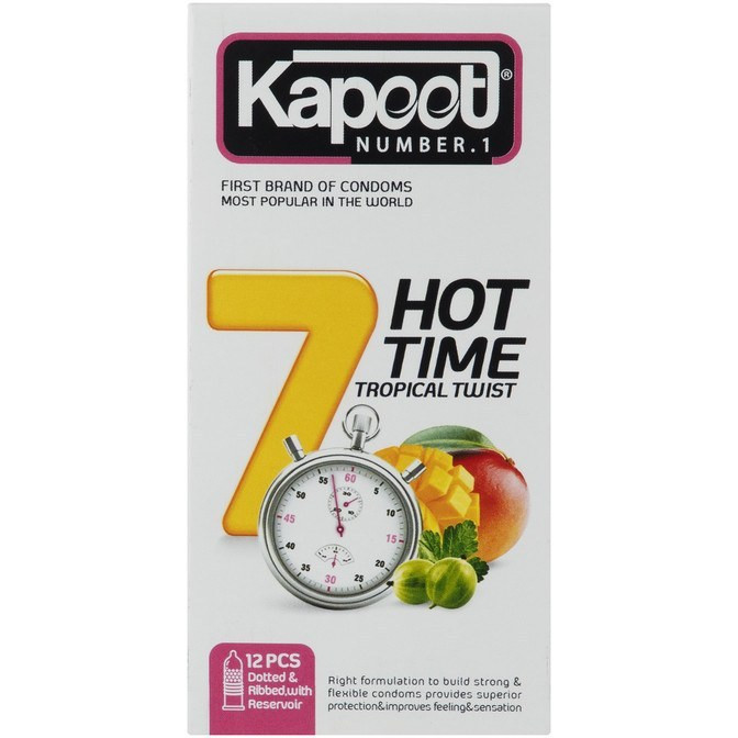 کاندوم خاردار کاپوت مدل 7HOT TIME بسته 12 عددی به همراه کاندوم تاخیری کاپوت مدل VIAGRIS DELAY بسته 12 عددی