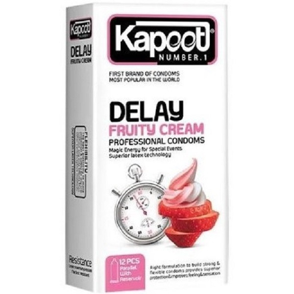 کاندوم تاخیری کاپوت مدل DELAY FRUITY CREAM سه بسته 12 عددی