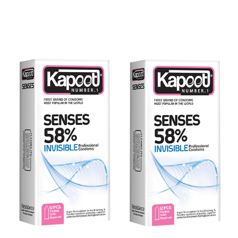 کاندوم کاپوت مدل SENSE 58% مجموعه 2 عددی