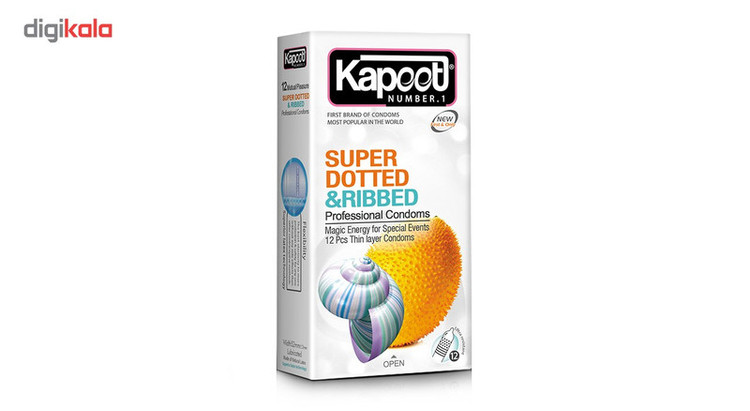 کاندوم کاپوت مدل Super Dotted And Ribbed بسته 12 عددی