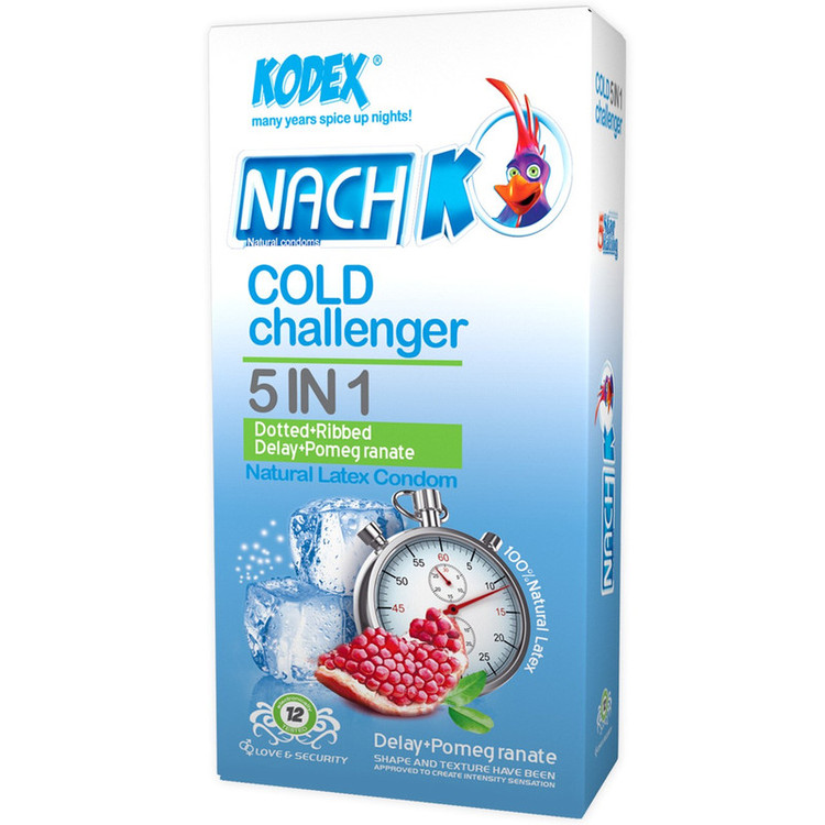 کاندوم تاخیری کدکس مدل Cold Challenger 5in1 بسته 12 عددی