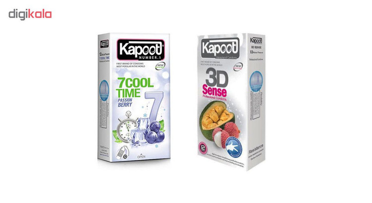 کاندوم کاپوت مدل 3D SENSE بسته 12 عددی به همراه کاندوم مدل 7Cool Time بسته 12 عددی