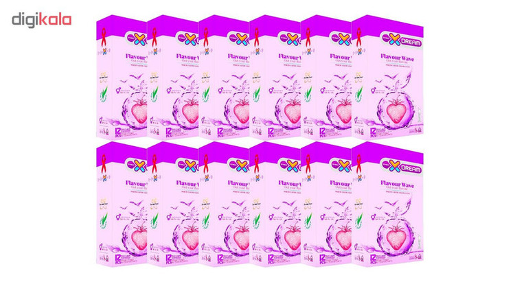 کاندوم ایکس دریم مدل Flavour Wave مجموعه 12 عددی