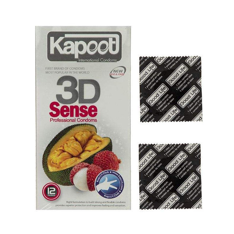 کاندوم کاپوت مدل 3D Sense بسته 12 عددی به همراه کاندوم گود لایف مدل کلاسیک مجموعه 2 عددی