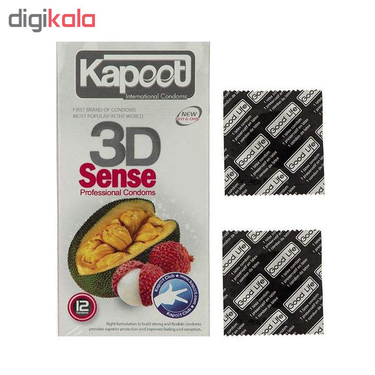 کاندوم کاپوت مدل 3D Sense بسته 12 عددی به همراه کاندوم گود لایف مدل کلاسیک مجموعه 2 عددی