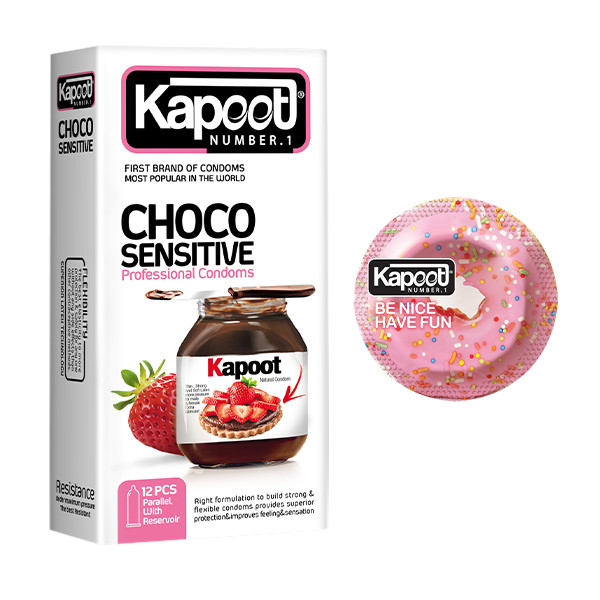 کاندوم کاپوت مدل Choco Sensitive بسته 12 عددی به همراه کاندوم کد 001