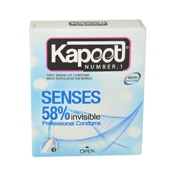 کاندوم کاپوت مدل Senses 58% invisible بسته 3 عددی