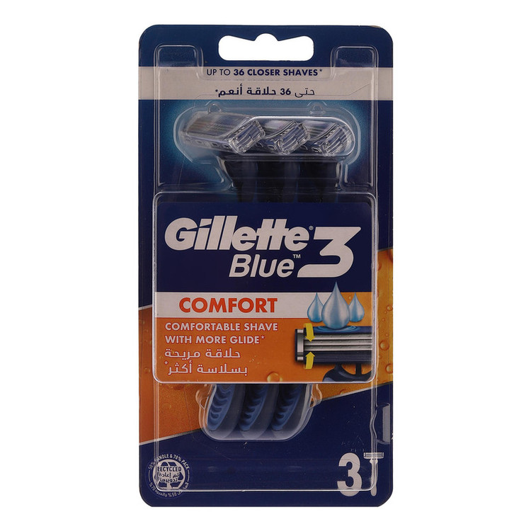 خود تراش ژیلت مدل BLUE3 COMFORT بسته 3 عددی