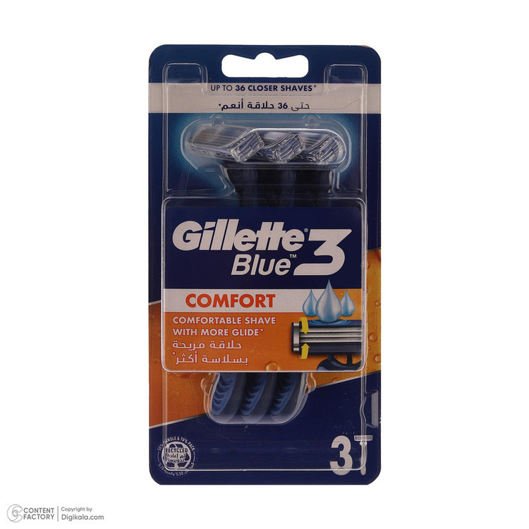 خود تراش ژیلت مدل BLUE3 COMFORT بسته 3 عددی