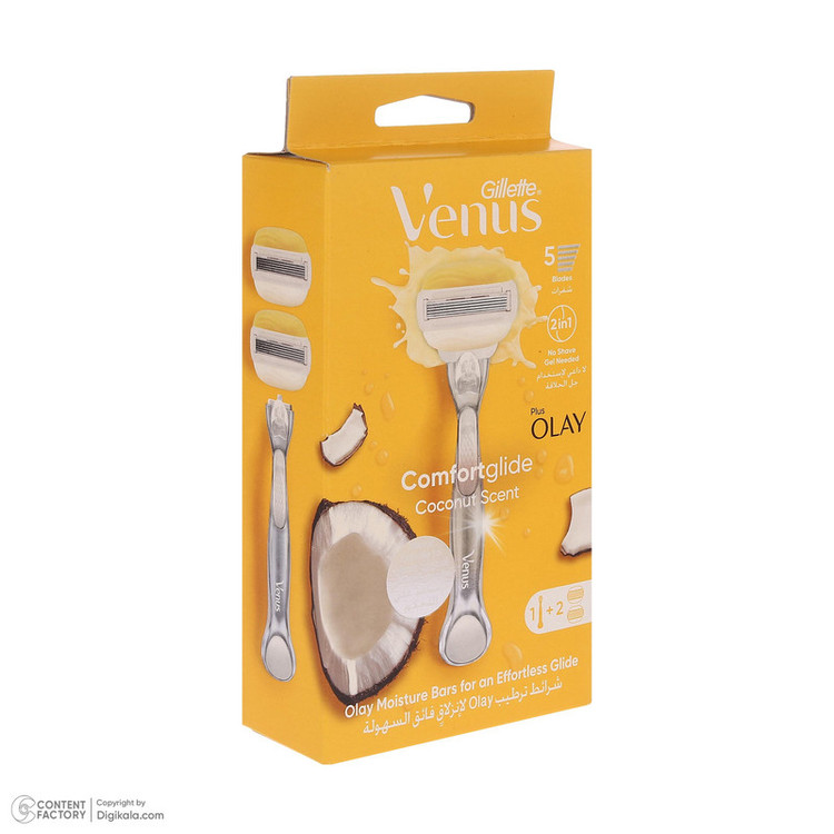 خود تراش ژیلت مدل Venus Olay به همراه یدک بسته 2 عددی
