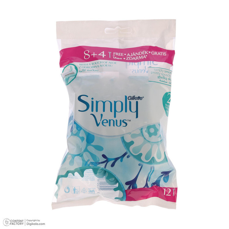 خود تراش ژیلت مدل Simply Venus بسته 12 عددی