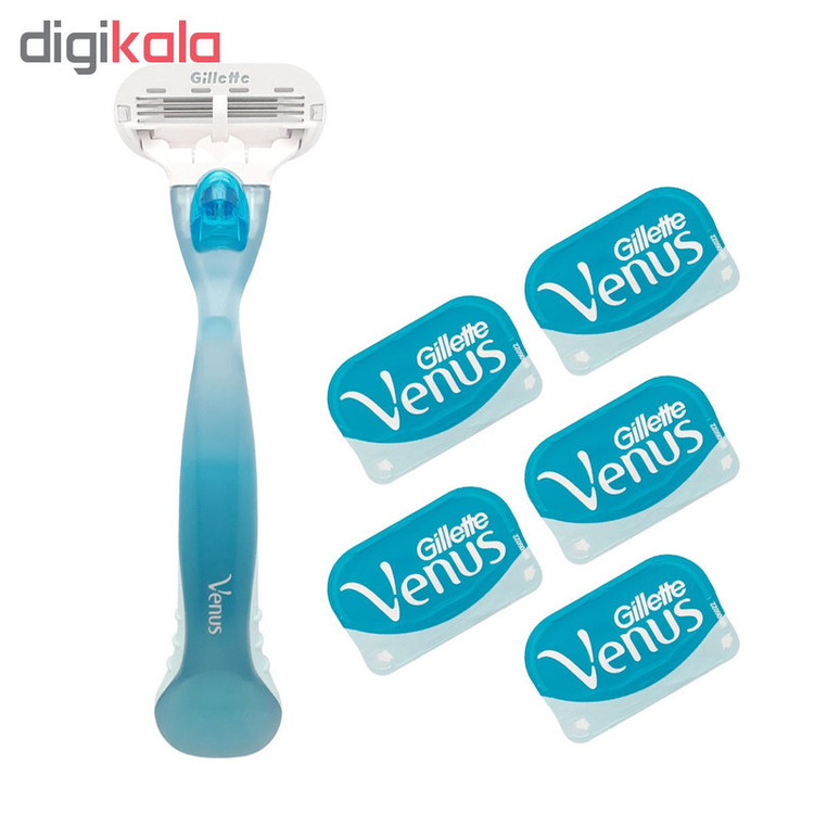 خود تراش ژیلت مدل venus به همراه تیغ یدک مدل VGW00765 بسته 5 عددی