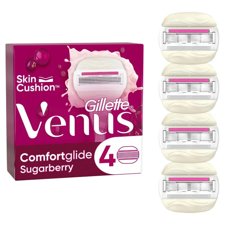 تیغ یدک ژیلت مدل Venus Olay Comfortglide Sugarberry بسته 4 عددی