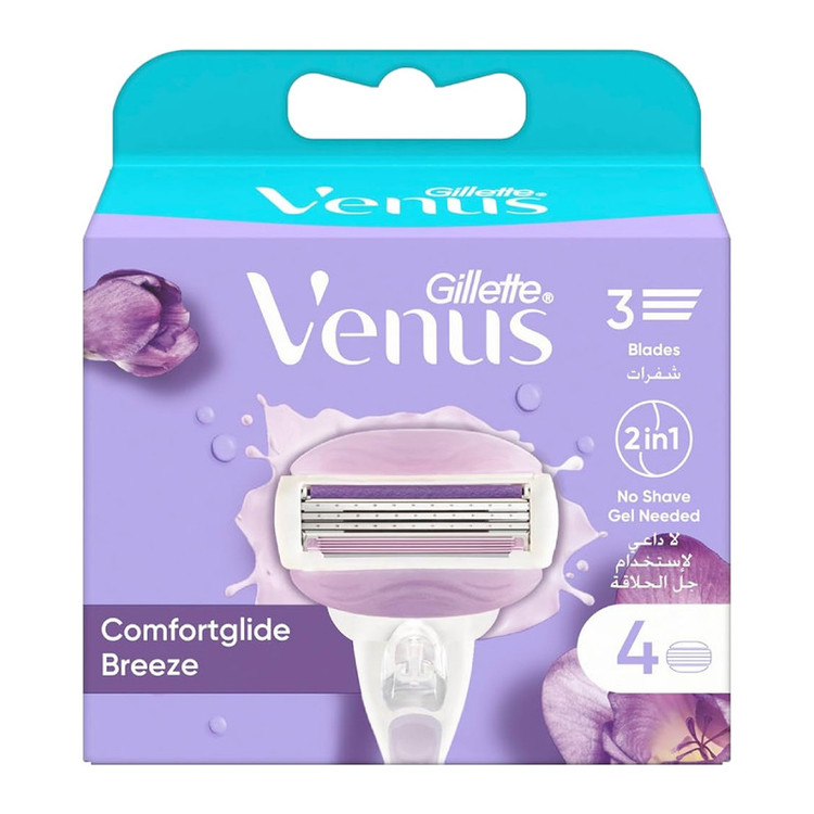 خود تراش ژیلت مدل Venus Comfortglide Breeze به همراه یدک بسته 4 عددی