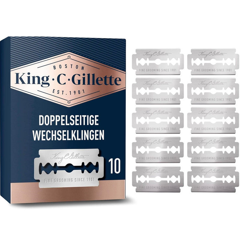 تیغ یدک ژیلت مدل King.C Double Edge بسته 10 عددی
