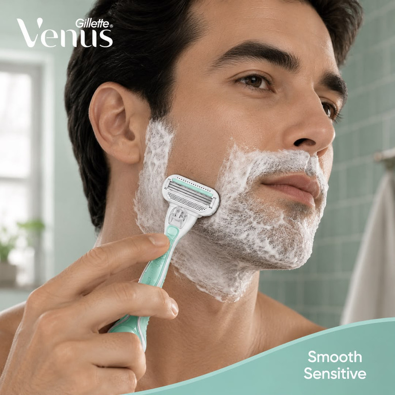 خود تراش ژیلت مدل New Venus Smooth Sensitive
