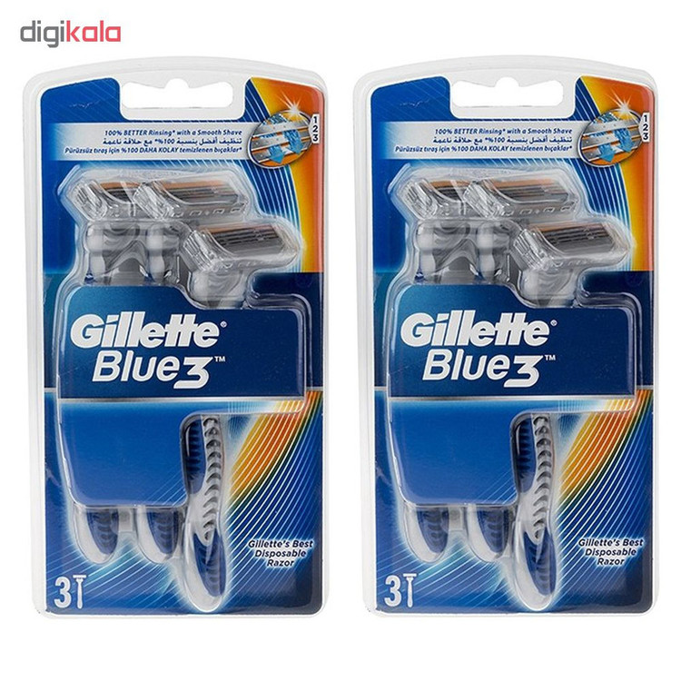 خود تراش ژیلت مدل Blue 3 بسته 6 عددی