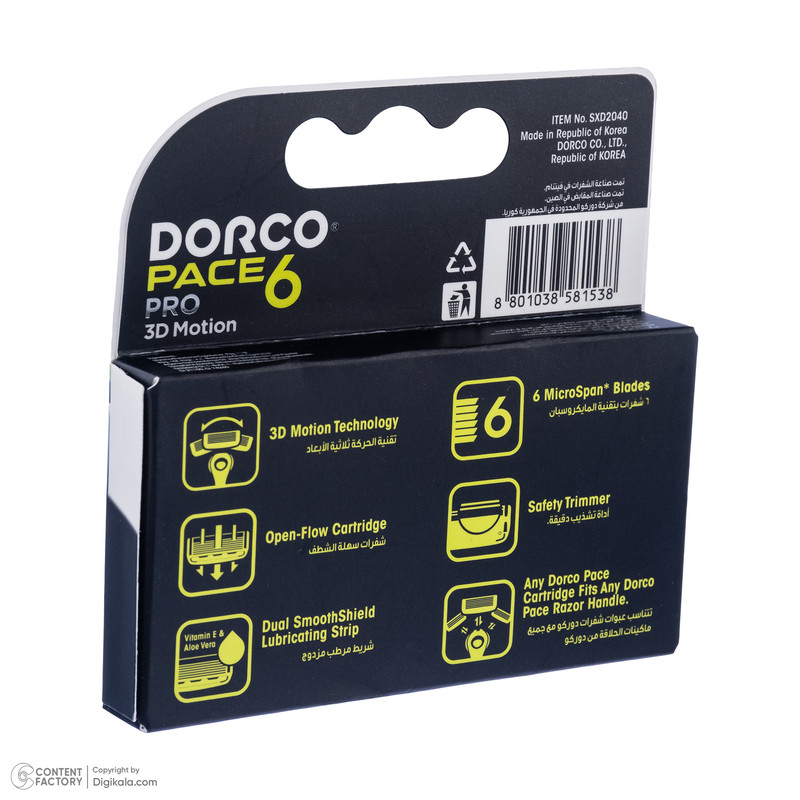 تیغ یدک دورکو مدل PACE 6 PRO 3D MOTION بسته 4 عددی