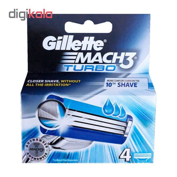 تیغ یدک ژیلت مدل Mach 3 Turbo بسته 4 عددی