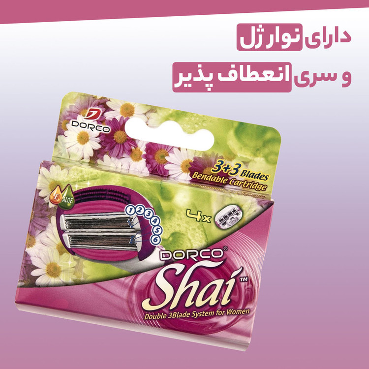 تیغ یدک دورکو مدل Shai 6 تحت لیسانس بسته 4 عددی