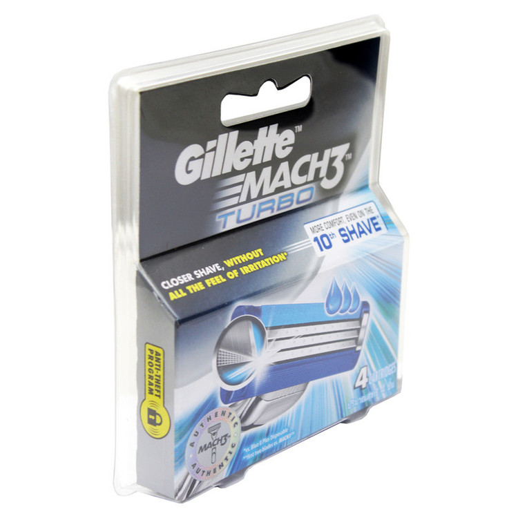 تیغ یدک ژیلت مدل Mach 3 Turbo Anti Theft بسته 4 عددی