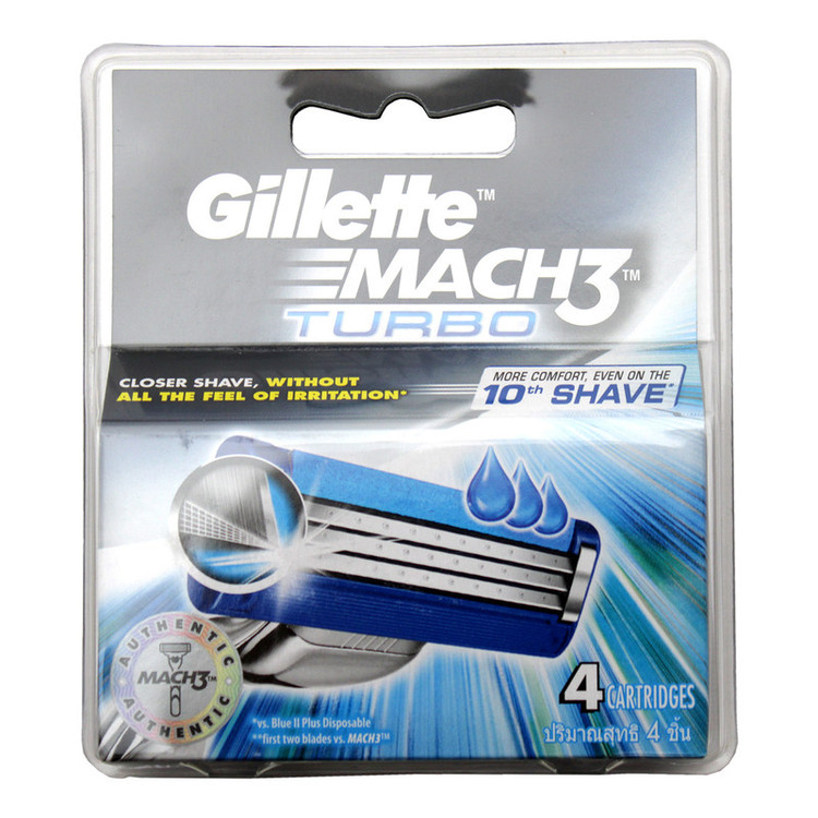 تیغ یدک ژیلت مدل Mach 3 Turbo Anti Theft بسته 4 عددی
