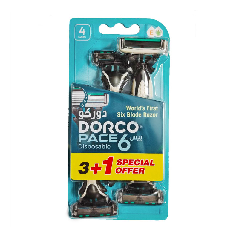 خودتراش دورکو مدل Pace 6 Disposable تحت لیسانس بسته 4 عددی