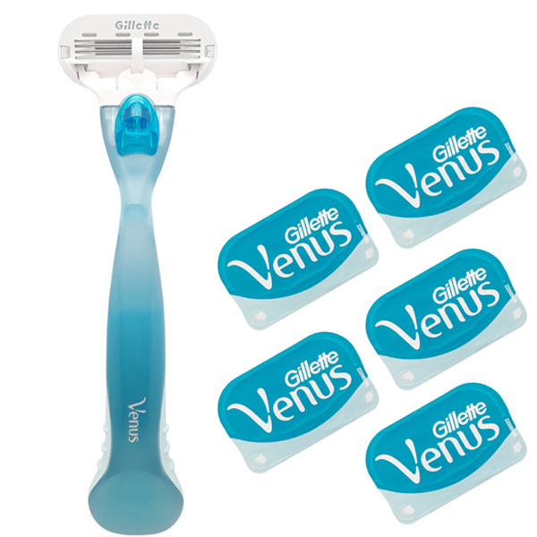 خود تراش ژیلت مدل Venus Close & Clean به همراه یدک اصلاح بسته 5 عددی