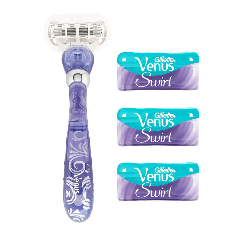 خود تراش ژیلت مدل Venus Swiral به همراه تیغ یدک مدل SW0069 بسته 3 عددی